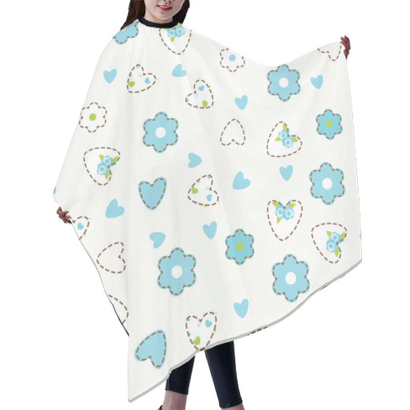 Personality  Seamless Pattern With Hearts And Flowers Hair Cutting Cape