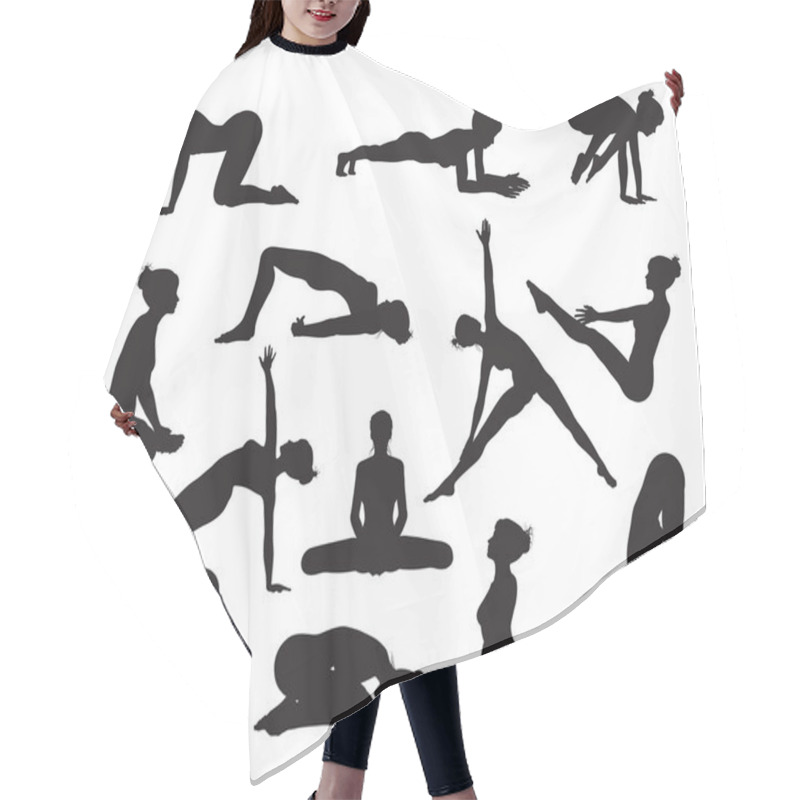 Personality  Silhouette Yoga Poses Hair Cutting Cape