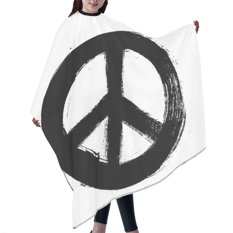 Personality  Isolated Hand Drawn Peace Symbol Brush Style Composition EPS10 F Hair Cutting Cape