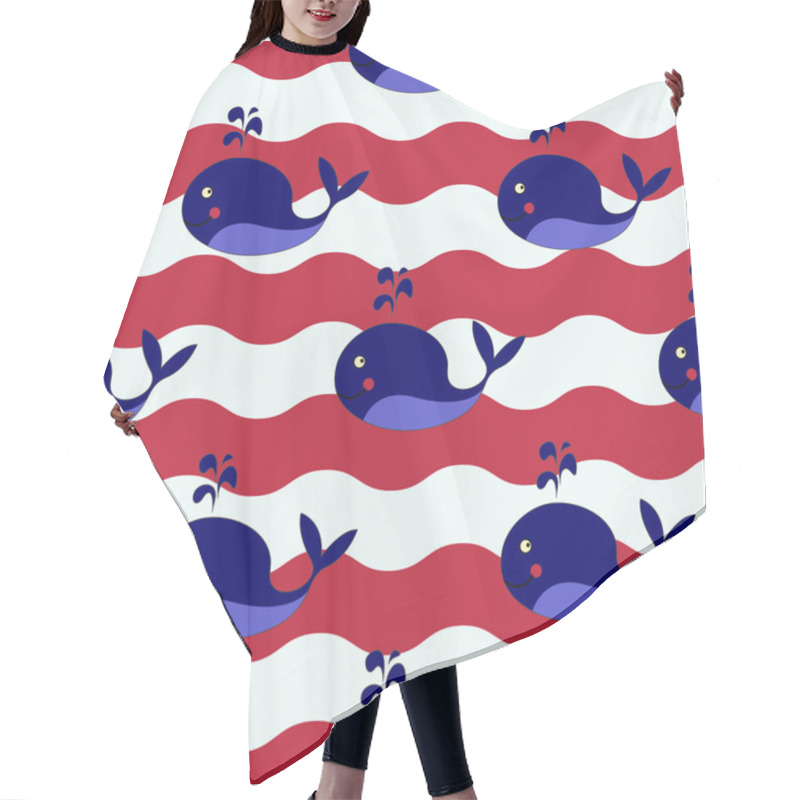 Personality  Cute Whales Pattern Hair Cutting Cape