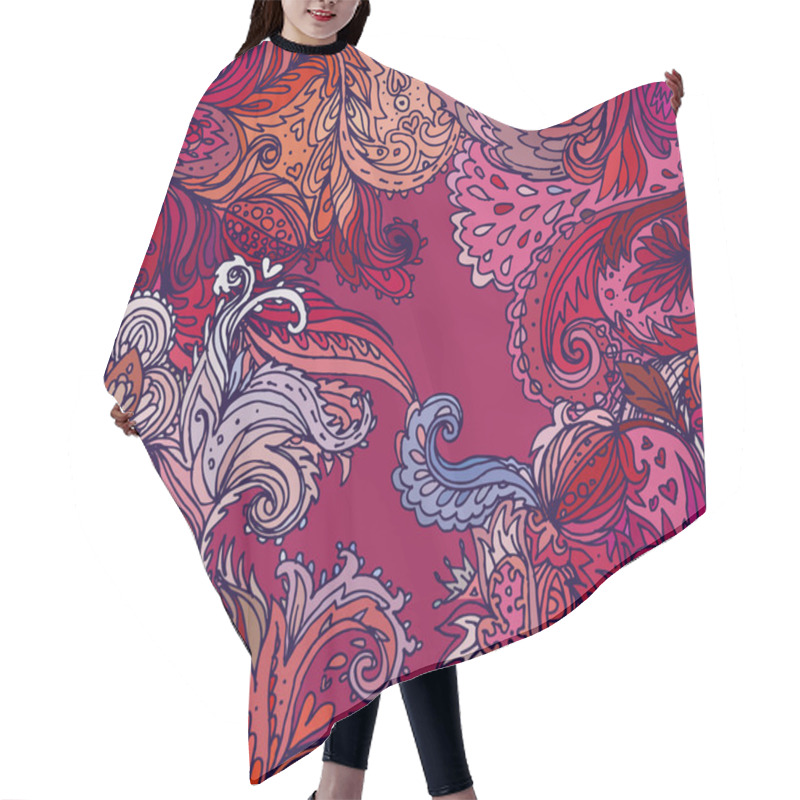 Personality  Floral Paisley Seamless Pattern Hair Cutting Cape