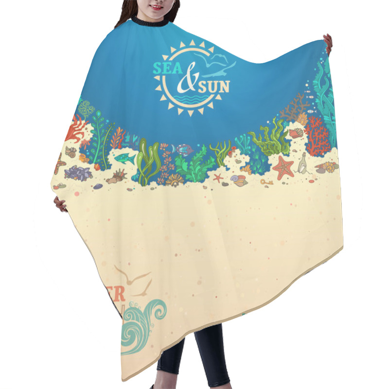 Personality  Summer Sealife Background. Hair Cutting Cape