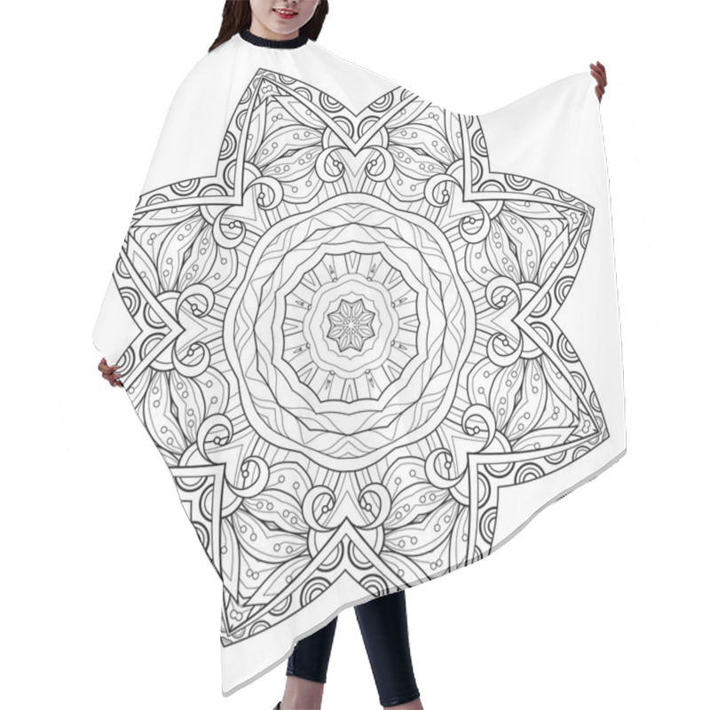 Personality  Beautiful Deco Black Mandala Hair Cutting Cape