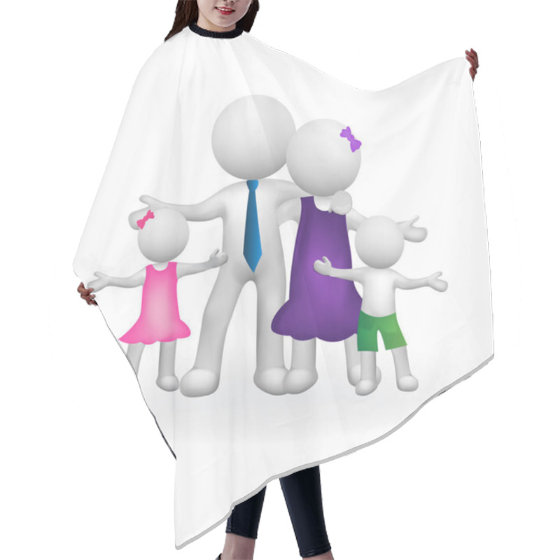 Personality  Vector Family Union 3d White People Logo Hair Cutting Cape