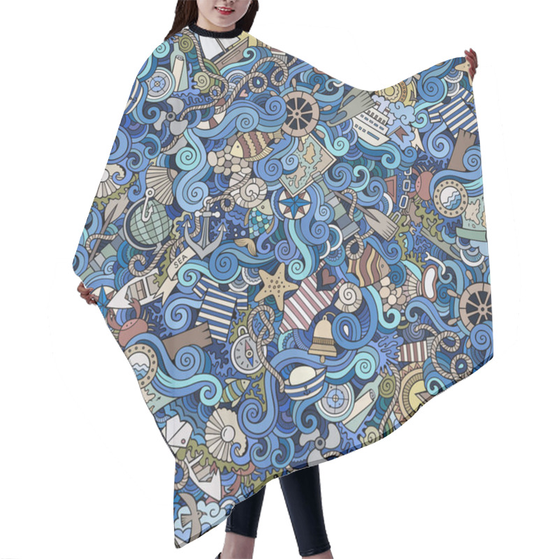 Personality  Seamless Abstract Pattern Nautical And Marine Background Hair Cutting Cape