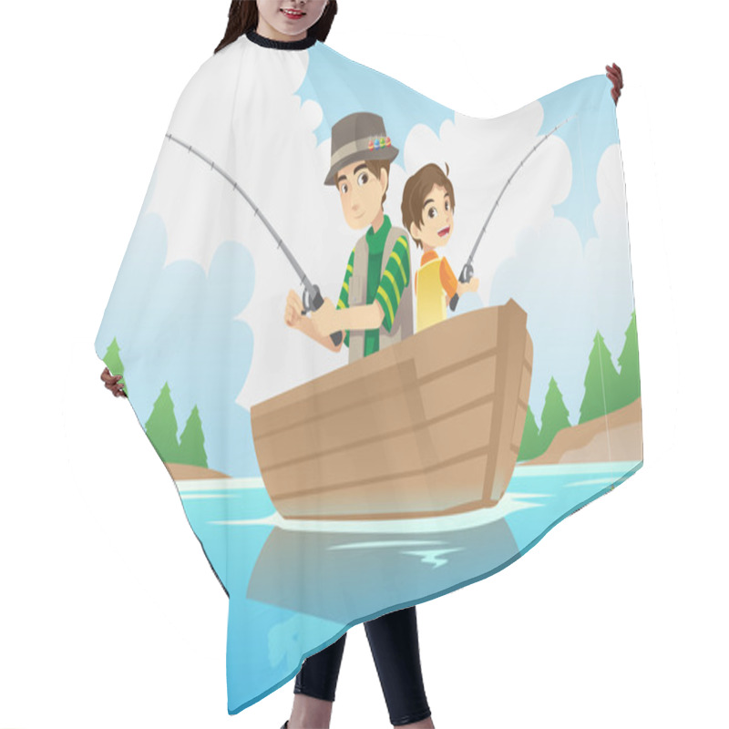 Personality  Father And Son Fishing Hair Cutting Cape