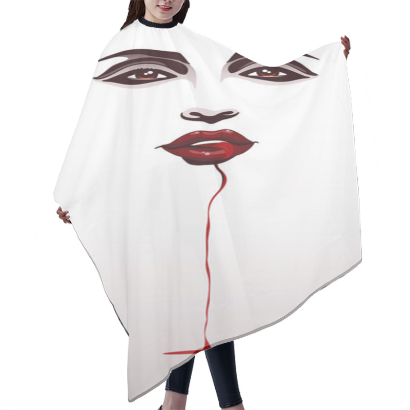 Personality  Vampire Face. Background For Halloween Hair Cutting Cape