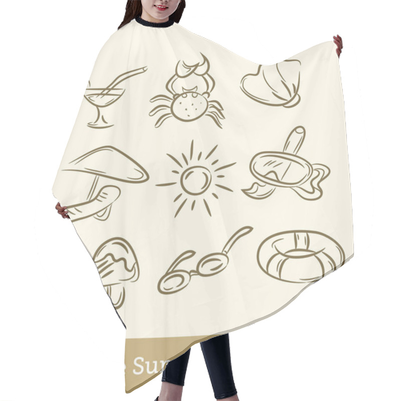 Personality  Doodle Summer Set Hair Cutting Cape