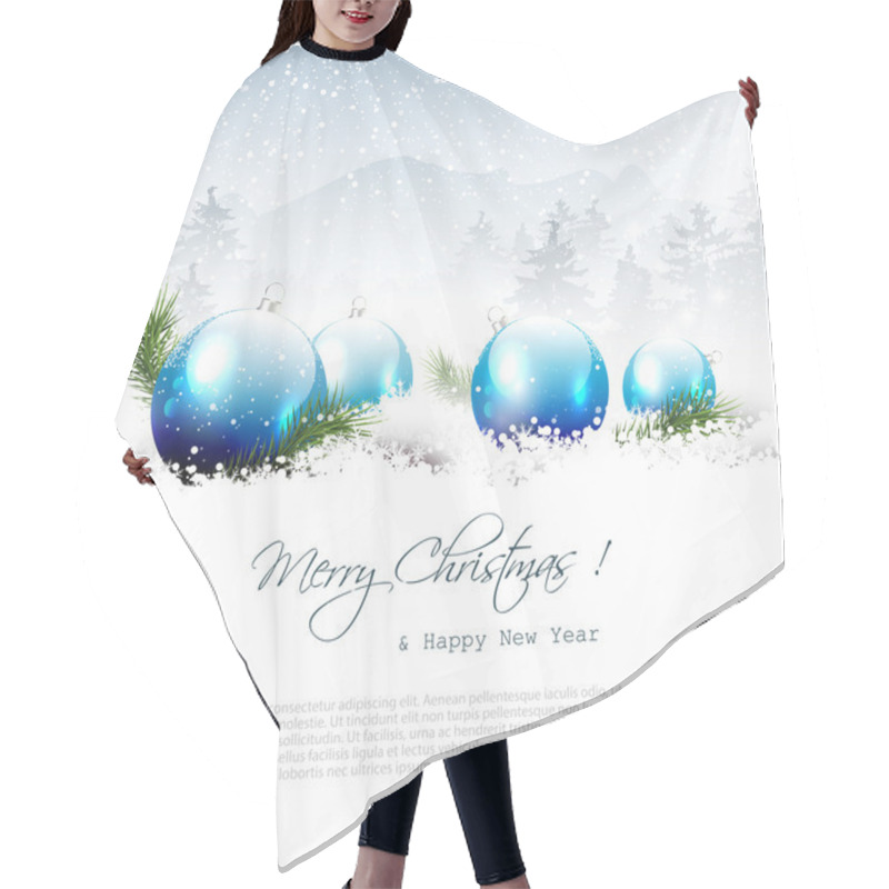 Personality  Christmas Winter Landscape Hair Cutting Cape