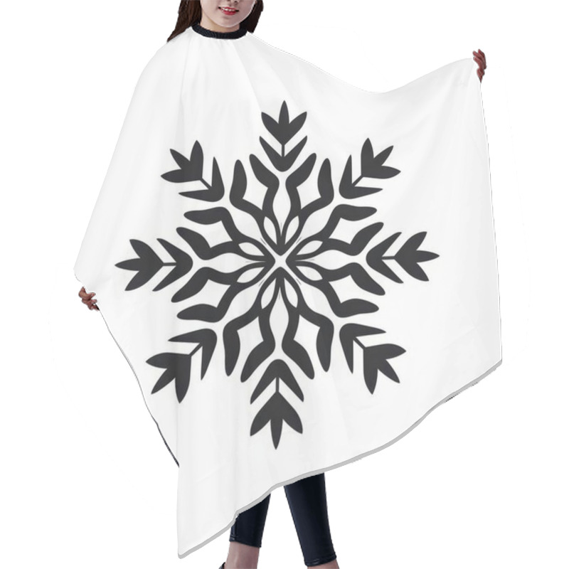 Personality  Intricate Black Snowflake Design On A White Background, Showcasing Elegant Patterns. Hair Cutting Cape