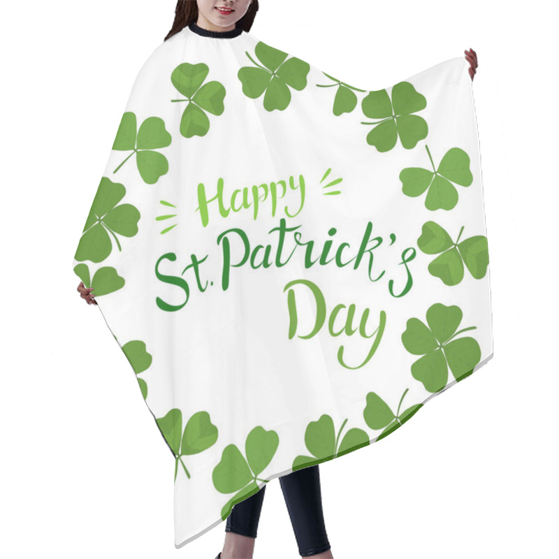 Personality  Lettering Happy St. Patrick Day. St. Patrick's Day Design Element, Vector Hair Cutting Cape