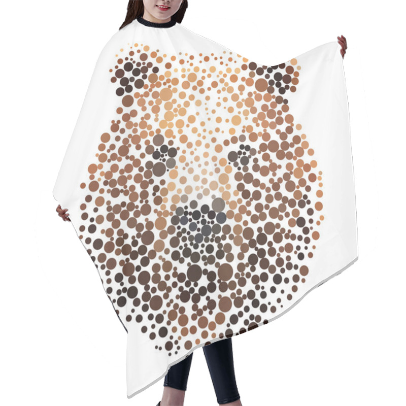 Personality  Bear Silhouette Consisting Of  Circles. Hair Cutting Cape