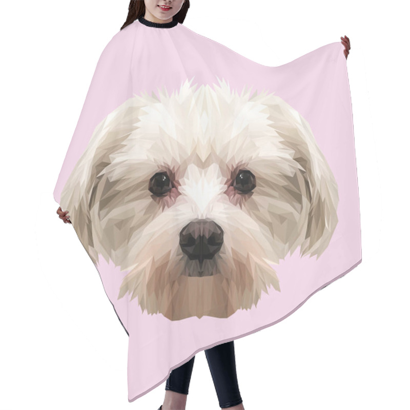 Personality  Maltese Dog Animal Low Poly Design Hair Cutting Cape