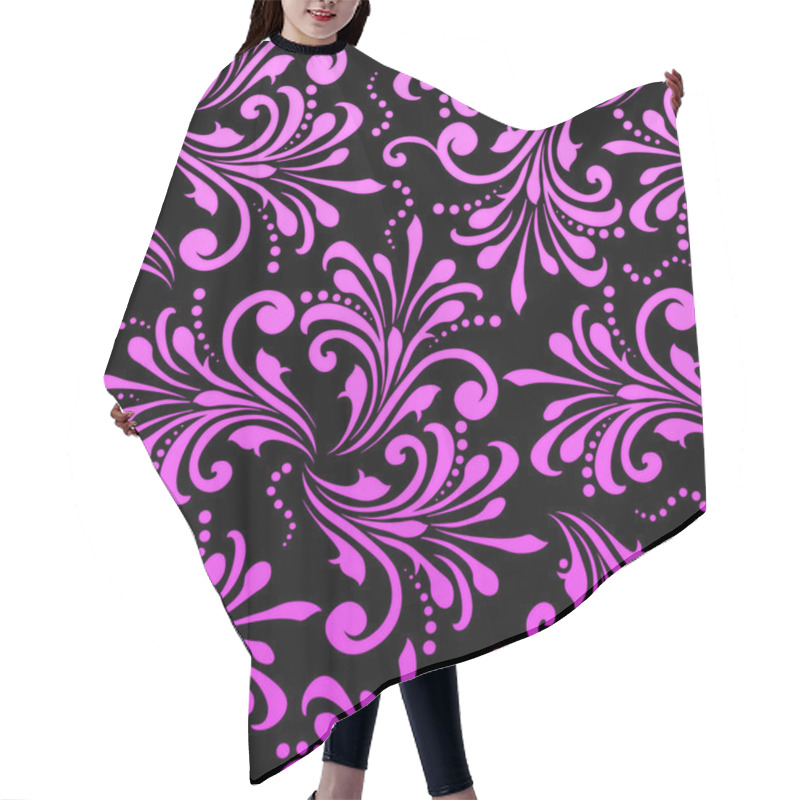 Personality  Background Of  Abstract Floral Swirls Hair Cutting Cape