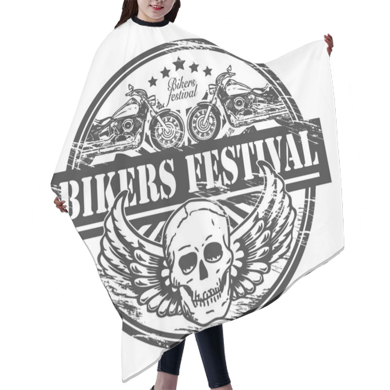 Personality  Bikers Festival Stamp Hair Cutting Cape