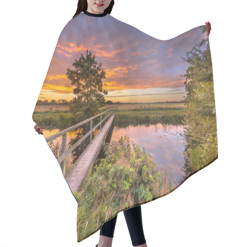 Personality  Wooden Walking Bridge At Sunset Hair Cutting Cape