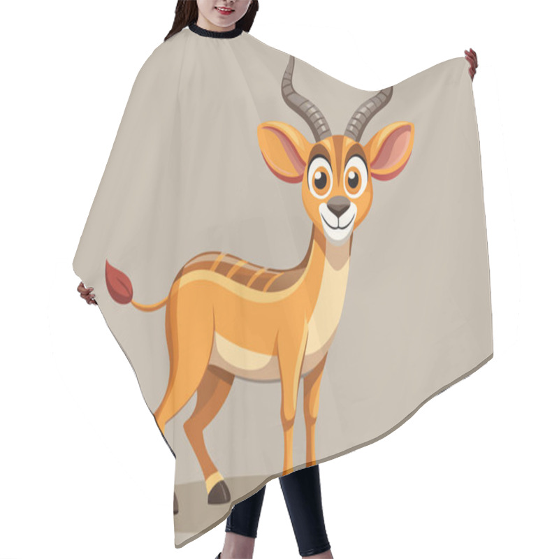 Personality  Cute Antelope With Big Eyes And Striped Legs In Cartoon Style Hair Cutting Cape