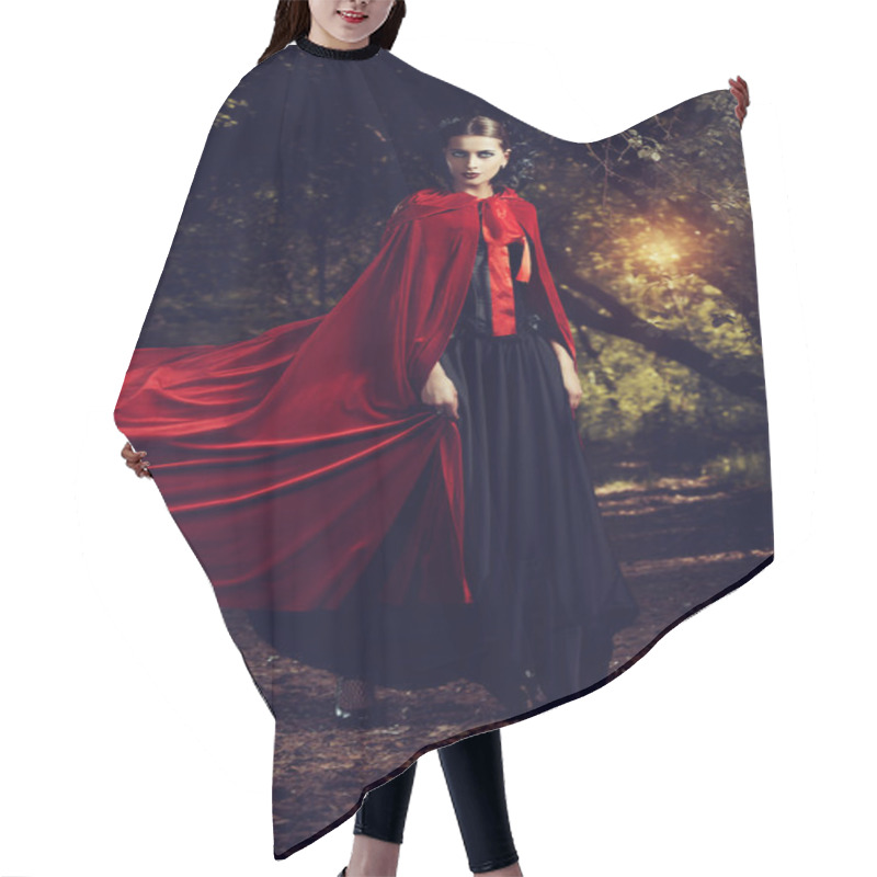 Personality  Lady In Red Cape Hair Cutting Cape