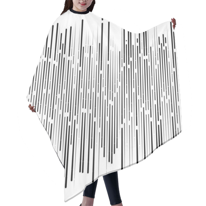 Personality  Random Segmented Lines Pattern. Dynamic Dashed, Irregular Stripe Hair Cutting Cape