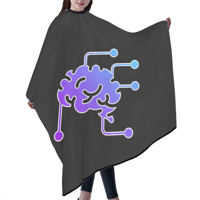 Personality  Brain Blue Gradient Vector Icon Hair Cutting Cape