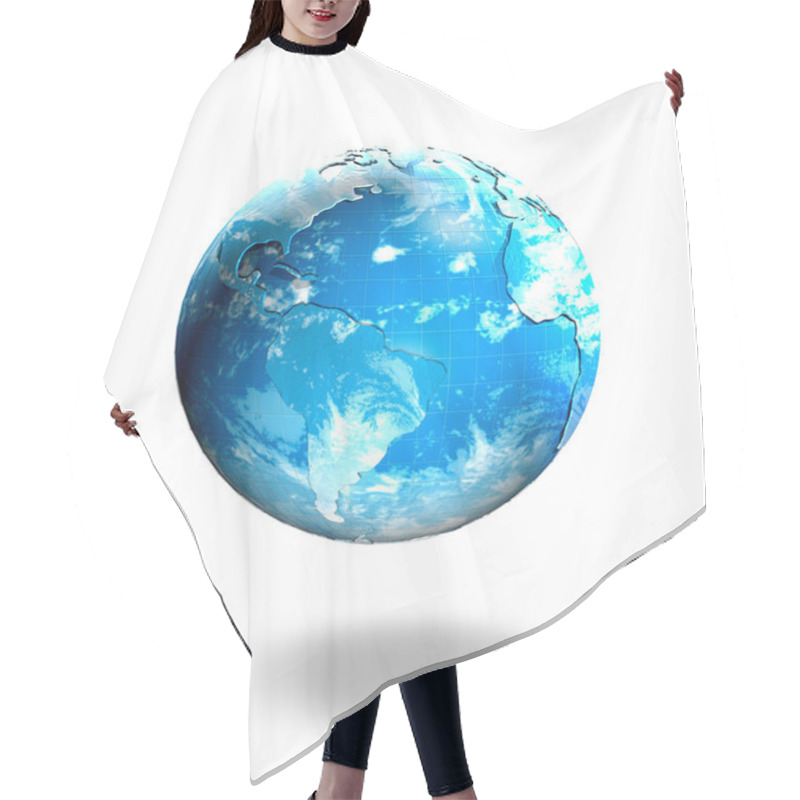 Personality  Globe Of The World Surrounded By Cloud Hair Cutting Cape