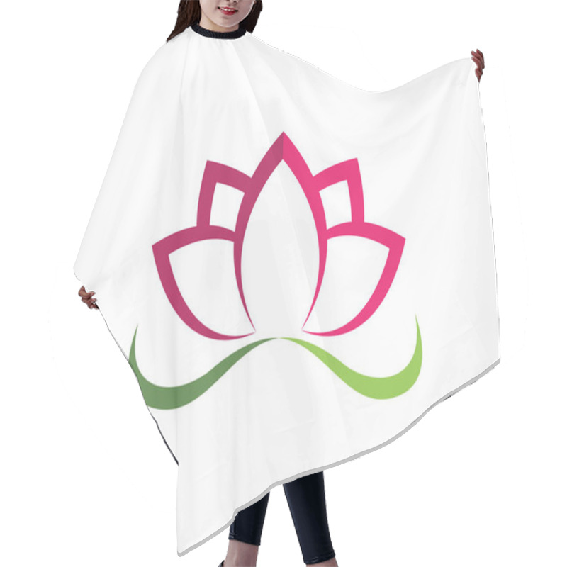 Personality  Lotus Flower Sign For Wellness, Spa And Yoga. Vector Illustratio Hair Cutting Cape