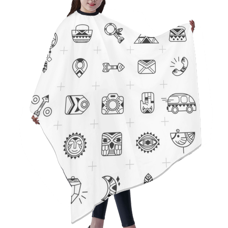 Personality  Set For E-shop Design In A Boho And Tribal Style Hair Cutting Cape