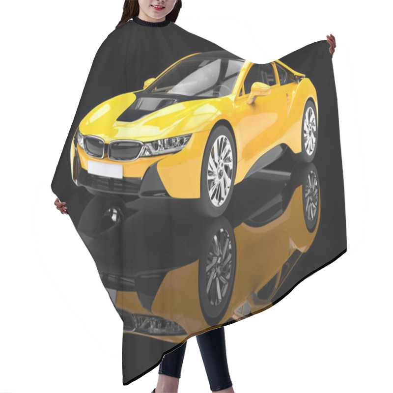 Personality  Modern Yellow Sports Car Hair Cutting Cape