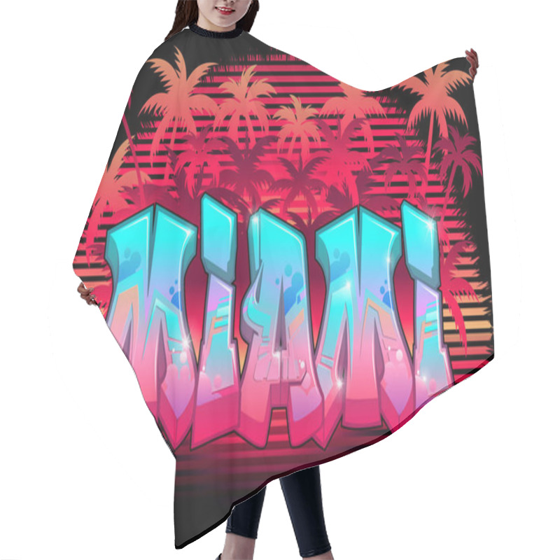 Personality  A Cool Genuine Wildstyle Graffiti Design - Miami Hair Cutting Cape