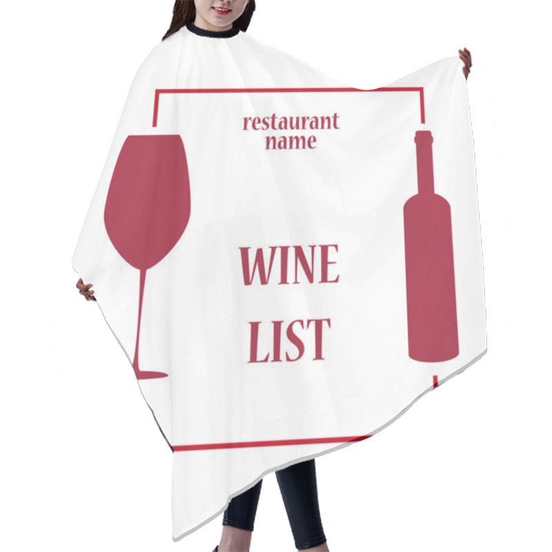 Personality  Vector Concept Design Wine List With Text On Bottle Hair Cutting Cape