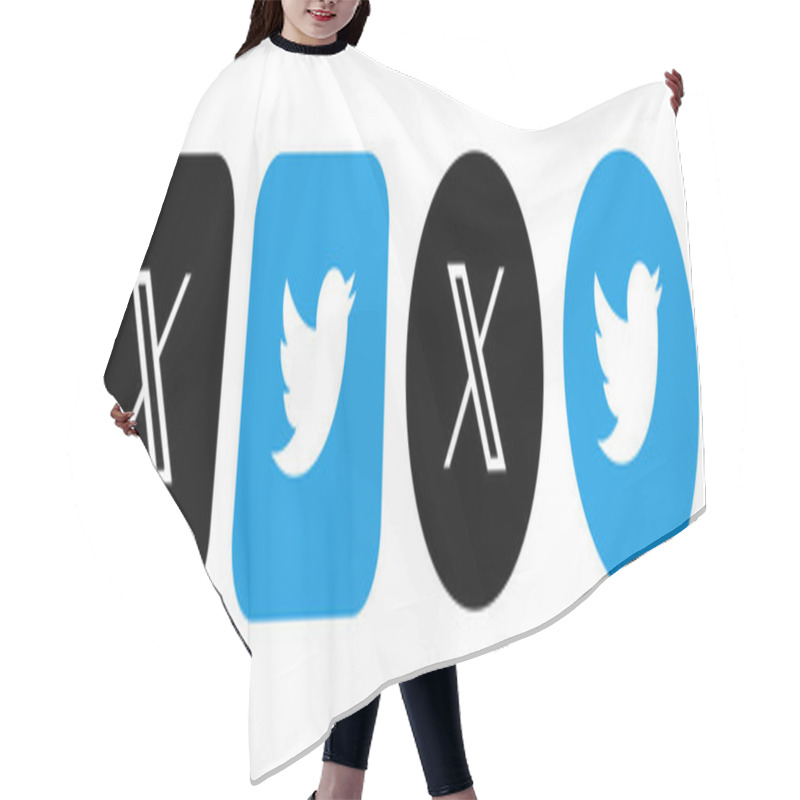 Personality  Twitter New Logo . Twitter Icons.Twitter X Logo .Vector Hair Cutting Cape