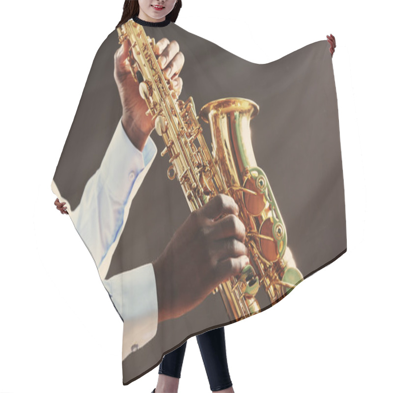 Personality  Musician Playing The Saxophone Hair Cutting Cape