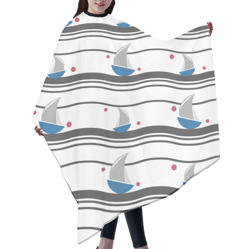 Personality  Sea Seamless Pattern Hair Cutting Cape