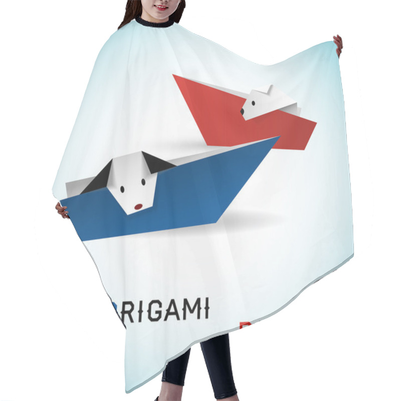 Personality  Dogs In Boats Origami Hair Cutting Cape