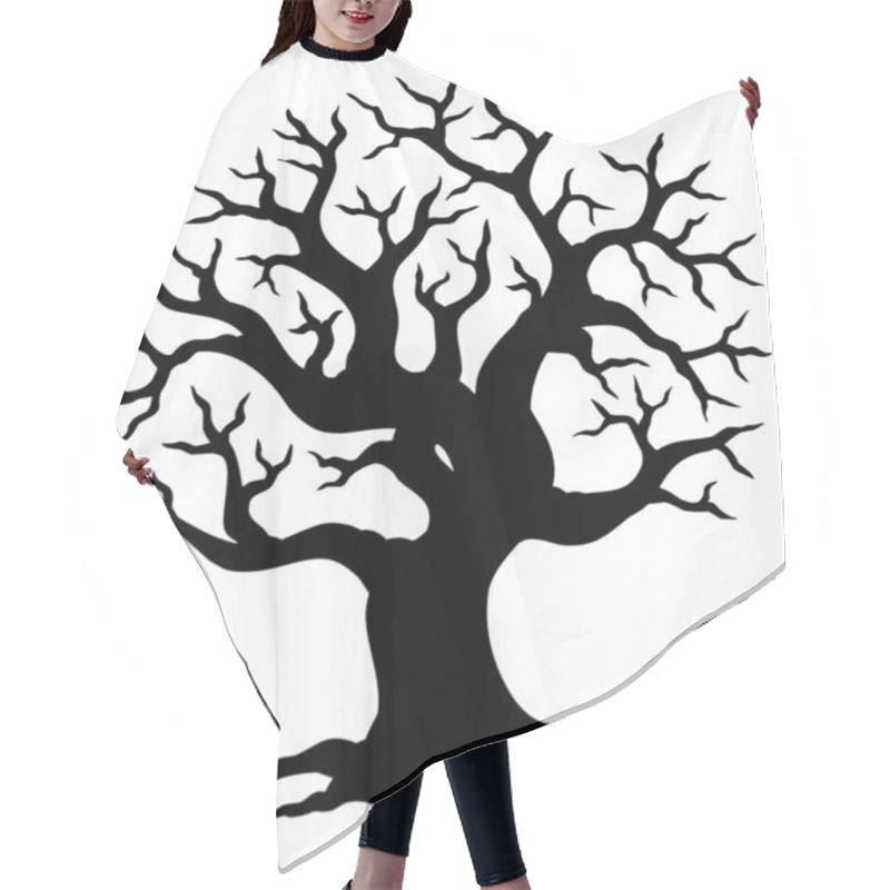 Personality  Hollow Tree Silhouette Hair Cutting Cape