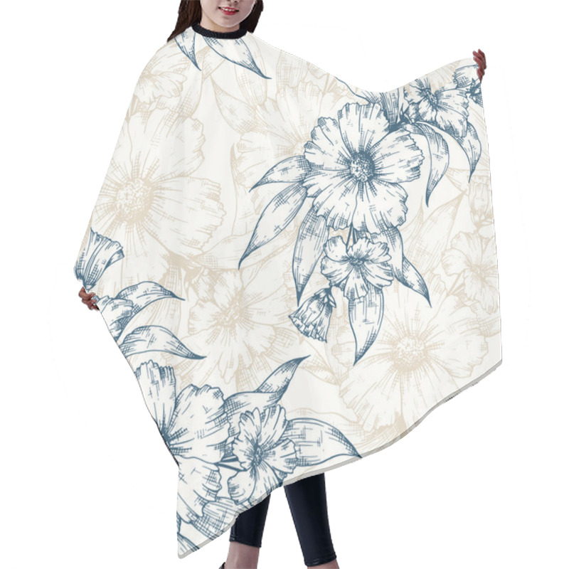 Personality  Floral Vector Pattern Hair Cutting Cape