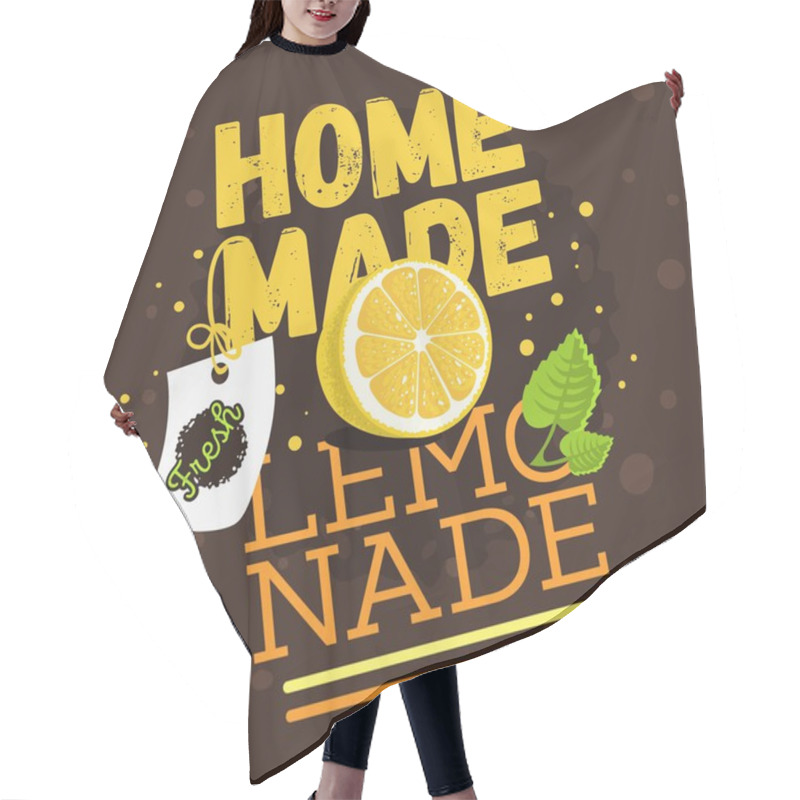 Personality  Homemade Lemonade Typographic Design With A Branch Of Mint, Slic Hair Cutting Cape