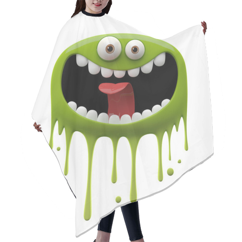 Personality  Green Laughing Monster Hair Cutting Cape