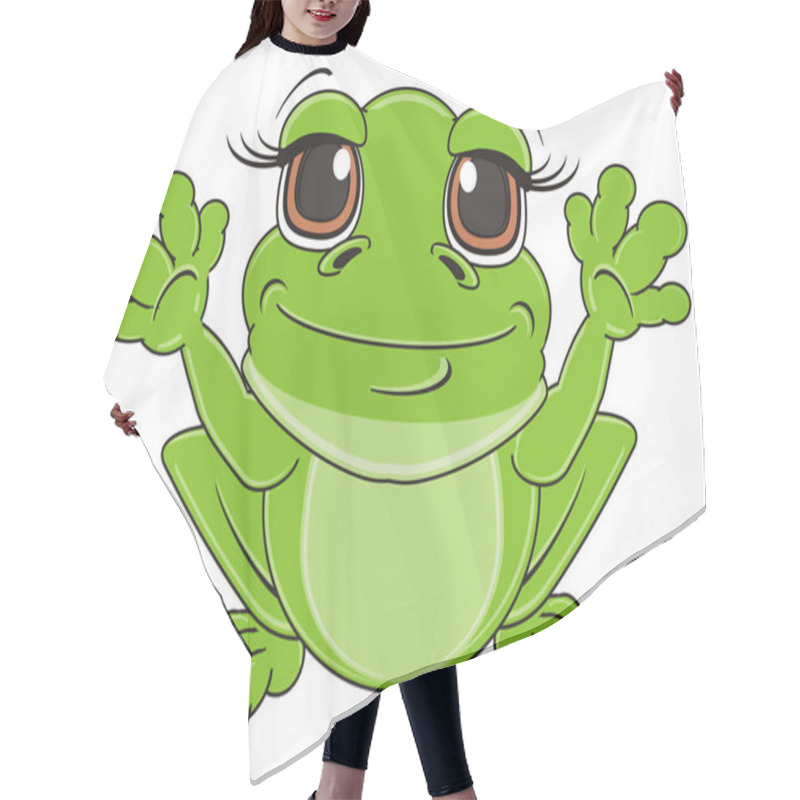 Personality  Happy Green Frog Hair Cutting Cape