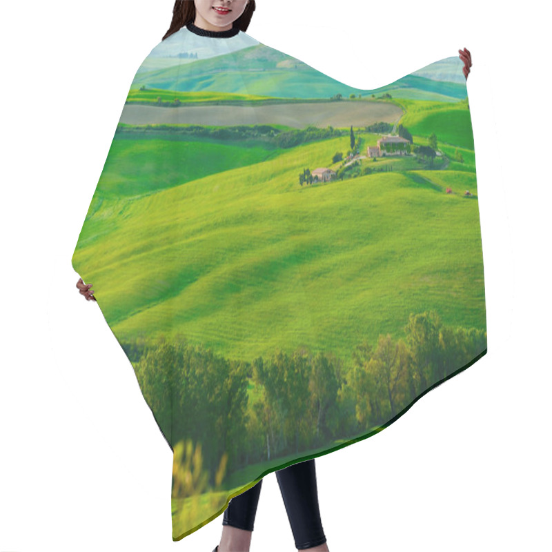 Personality  Waves Hills, Rolling Hills, Minimalistic Landscape Hair Cutting Cape