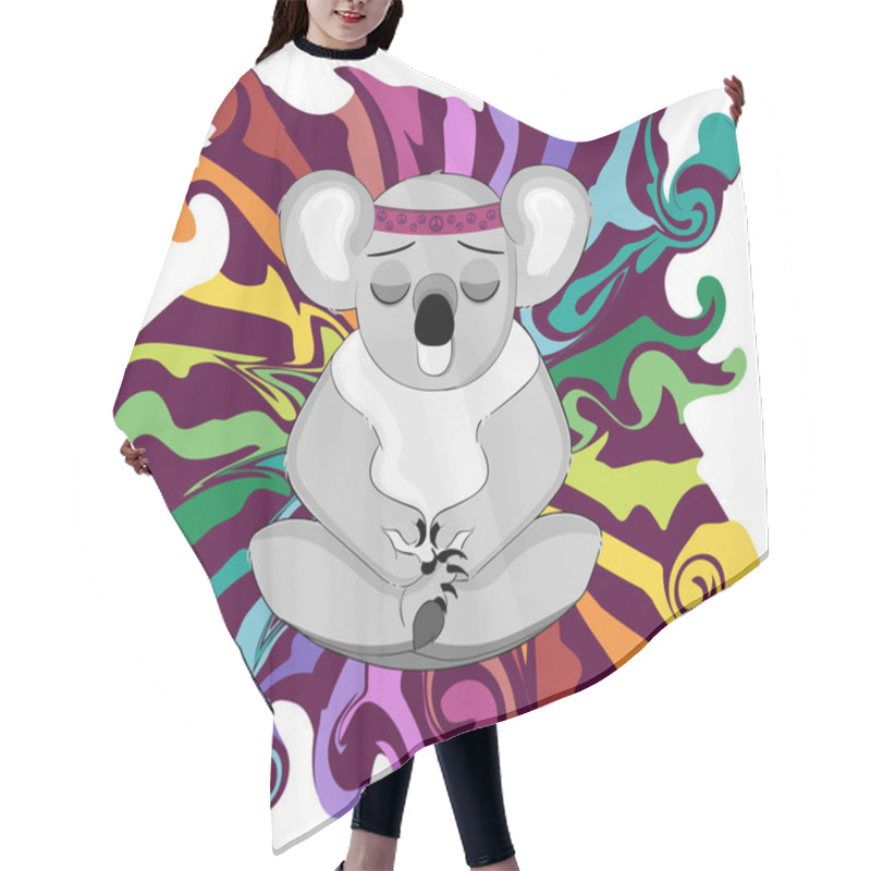 Personality  Relaxing Meditation Koala Bear. Peace. No War. Cartoon Picture Hair Cutting Cape