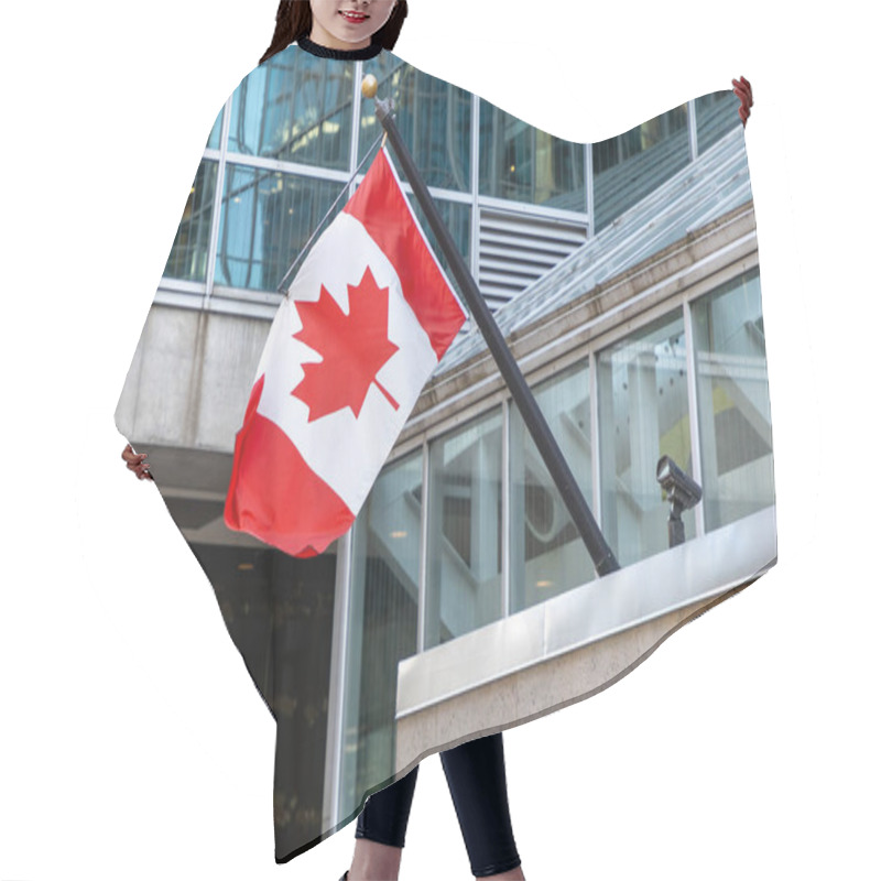 Personality  Canadian Flag On Building In Downtown District Of Ottawa In Canada Hair Cutting Cape