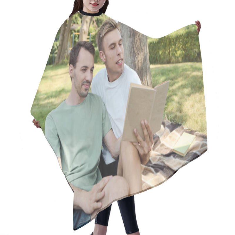 Personality  A Charming Couple Relaxes On A Picnic Blanket, Sharing A Book And Enjoying The Beautiful Outdoors. Hair Cutting Cape