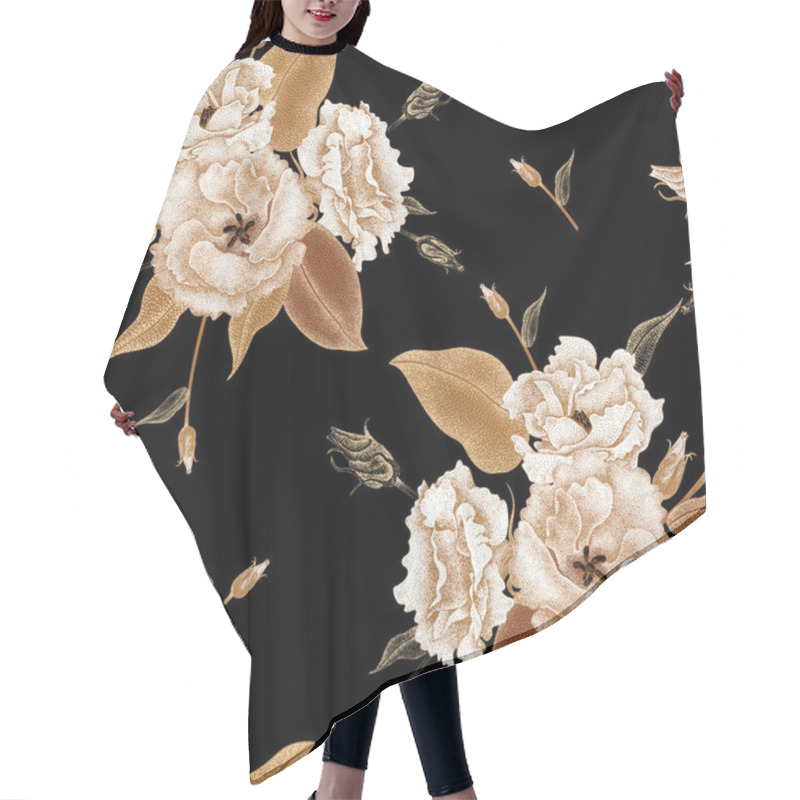 Personality  Seamless Floral Pattern. Hair Cutting Cape