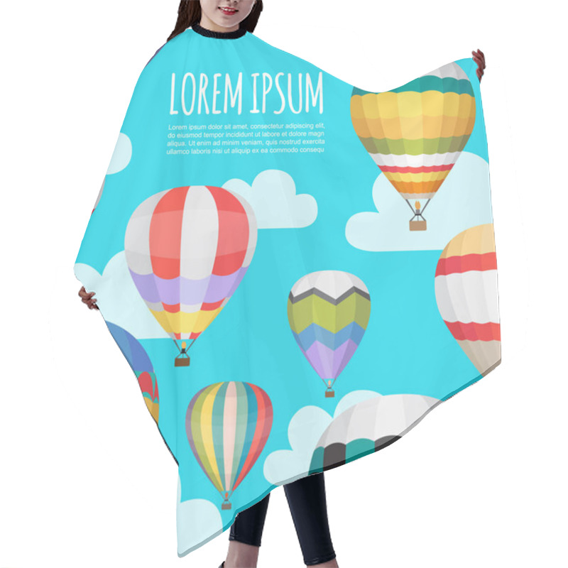 Personality  Hot Air Balloon Vector Backgraund Hair Cutting Cape