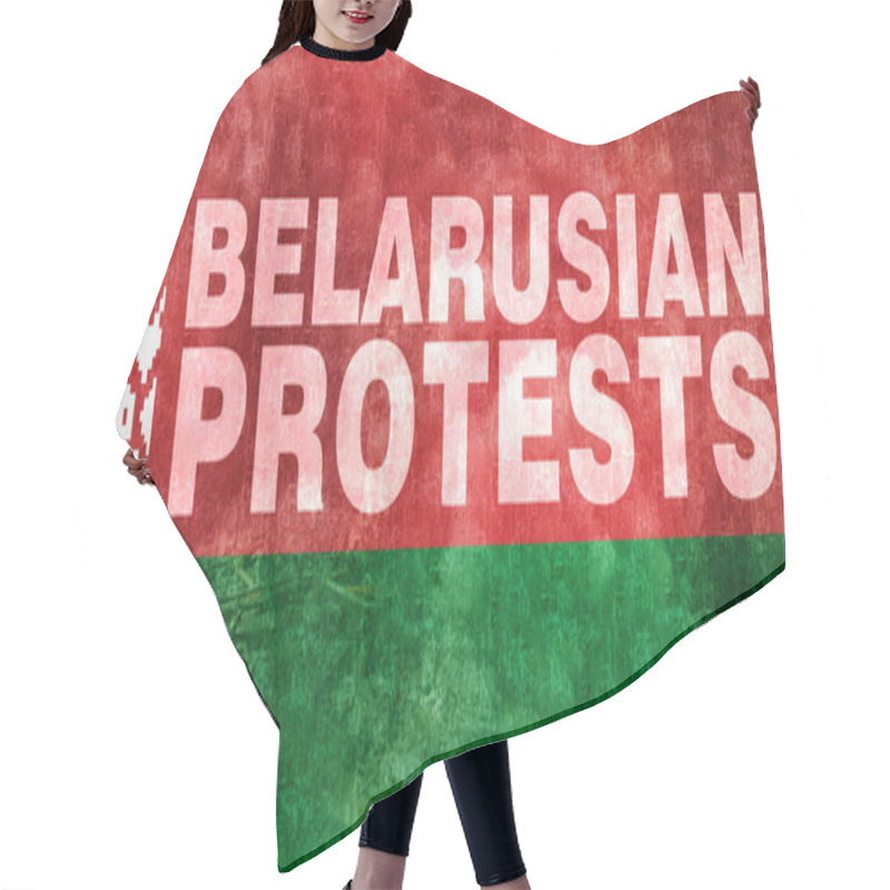 Personality  2020 Belarusian Protests. Flag Of Belarus With Grungy Texture Composited With Smoke. Represents Current Political Turmoil And Unrest In Belarus In 2020. Hair Cutting Cape