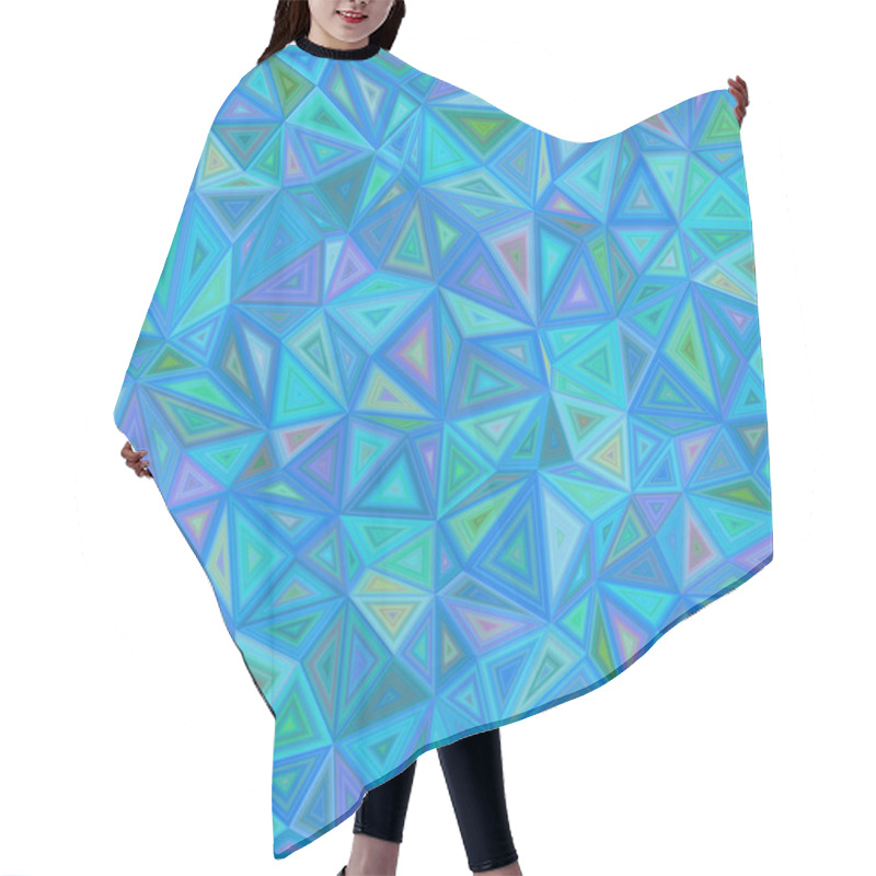 Personality  Blue Chaotic Triangle Mosaic Background Design Hair Cutting Cape