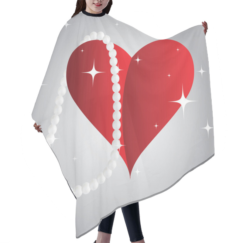 Personality  Heart And Pearl Hair Cutting Cape