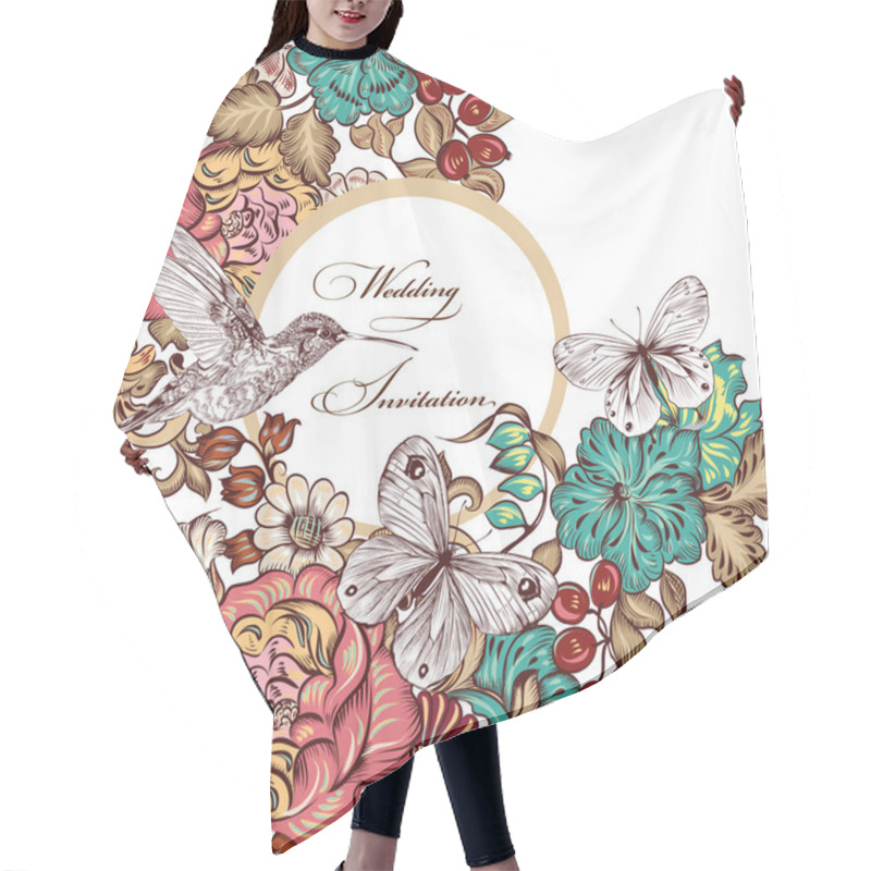 Personality  Fashion  Pattern With Flowers Hair Cutting Cape