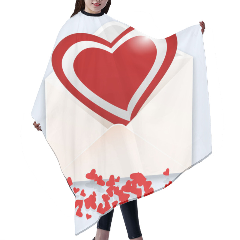 Personality  Open Envelope With Heart. Vector Illustration. Hair Cutting Cape